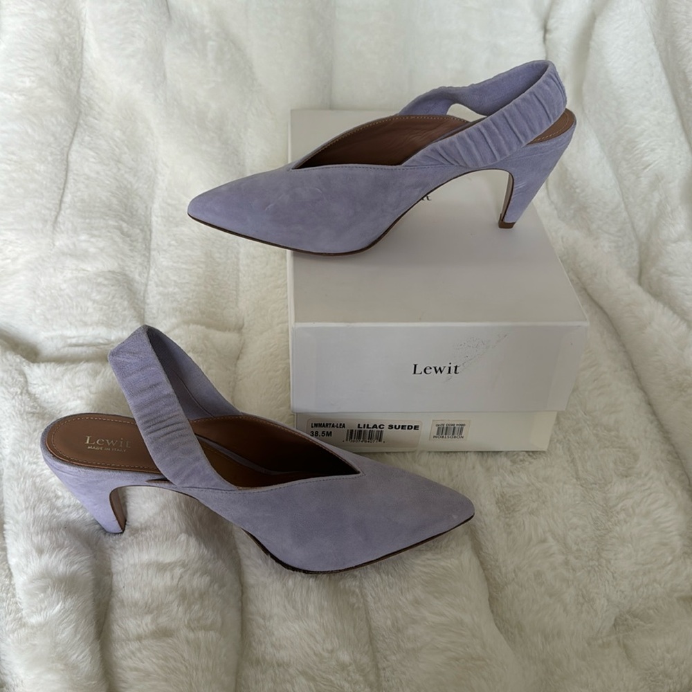 Lewit Heels Lilac Suede Sandals EU Size 38.5 NEW